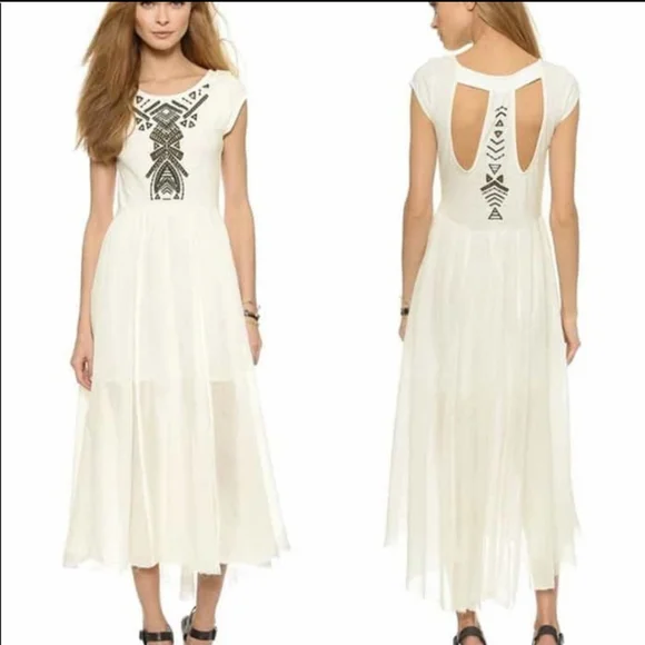 Free People Toosaloosa Slub Meadow Dress Ivory - Picture 2 of 5